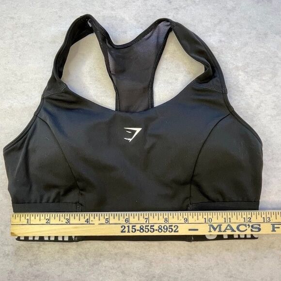 Gymshark Training Brandmark Sports Bra Womens Size M Black Racerback Active Bra - Picture 9 of 10